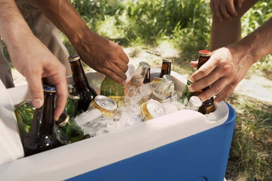 Cooler Full of Ice and Drinks Under a Shade Tree