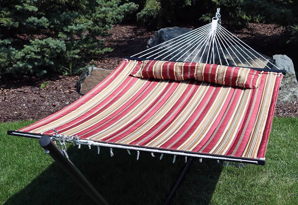 SunnyDaze Double Hammock in Red and Gold