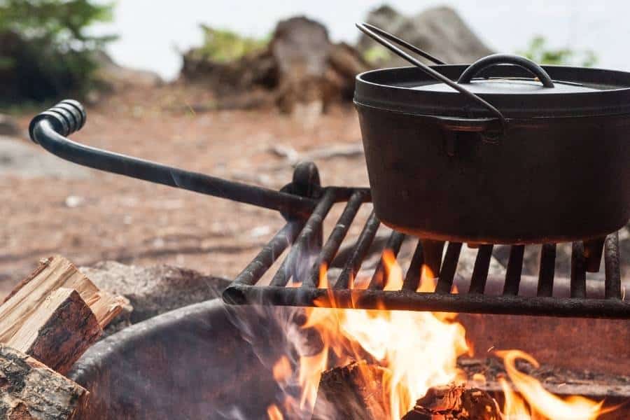 Dutch Oven over a Camp Fire