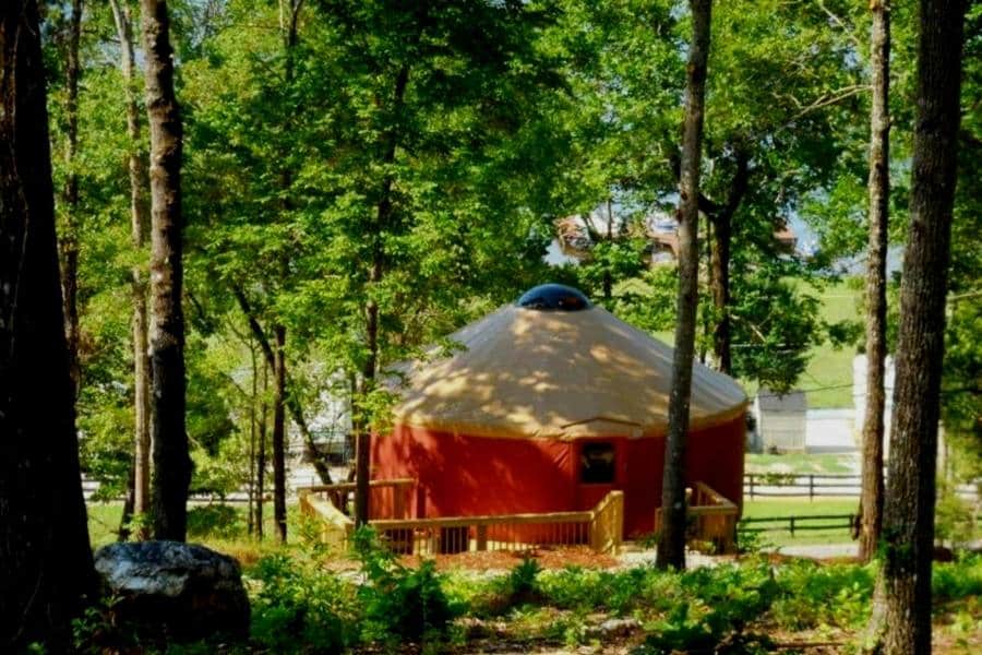 The Red Yurt is in a Picturesque Setting