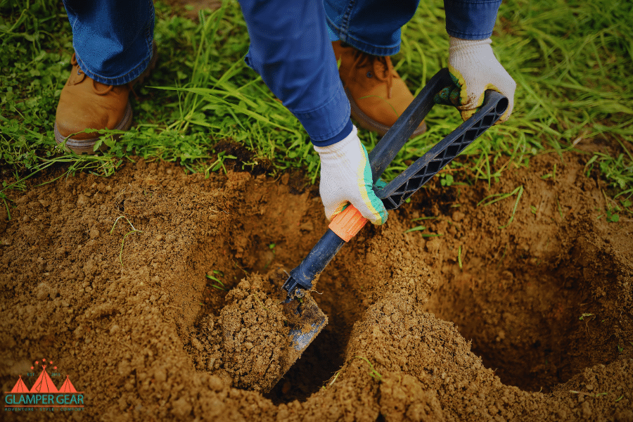 Digging Post Holes for the 4x4 Posts