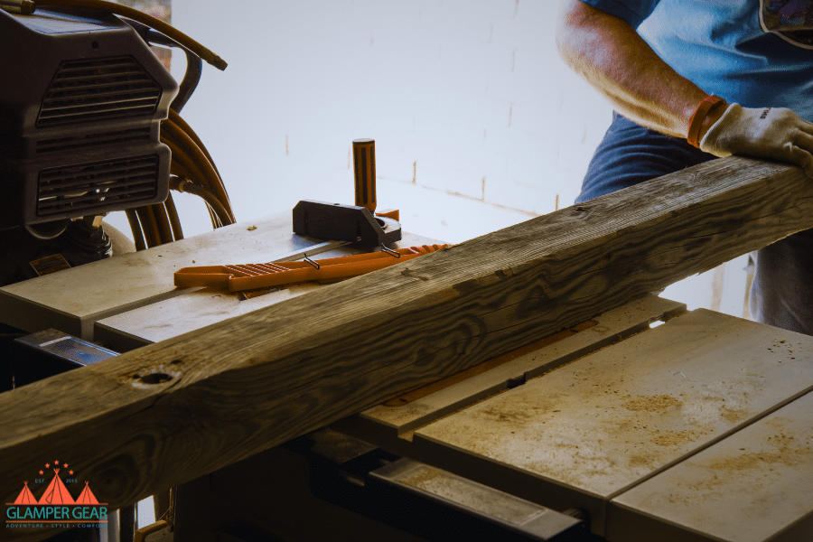 Using a Table Saw to Cut the 4x4 Lumber