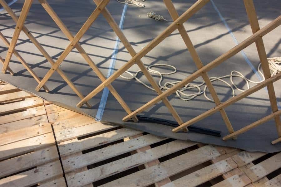 Yurt Walls with Pallet Flooring