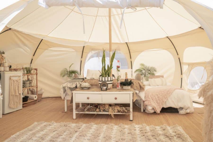 Glamping Decor and Flair in a Tent