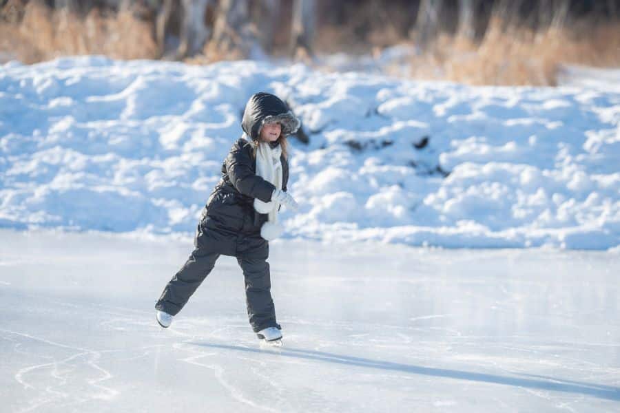 Ice Skating on a Frozen Pond