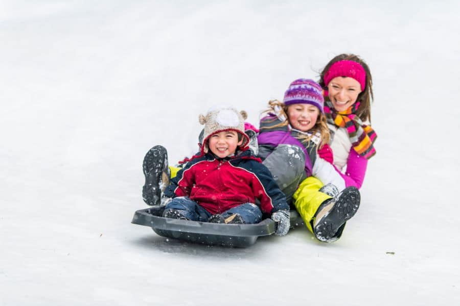 Sledding in the Mountains or Hills