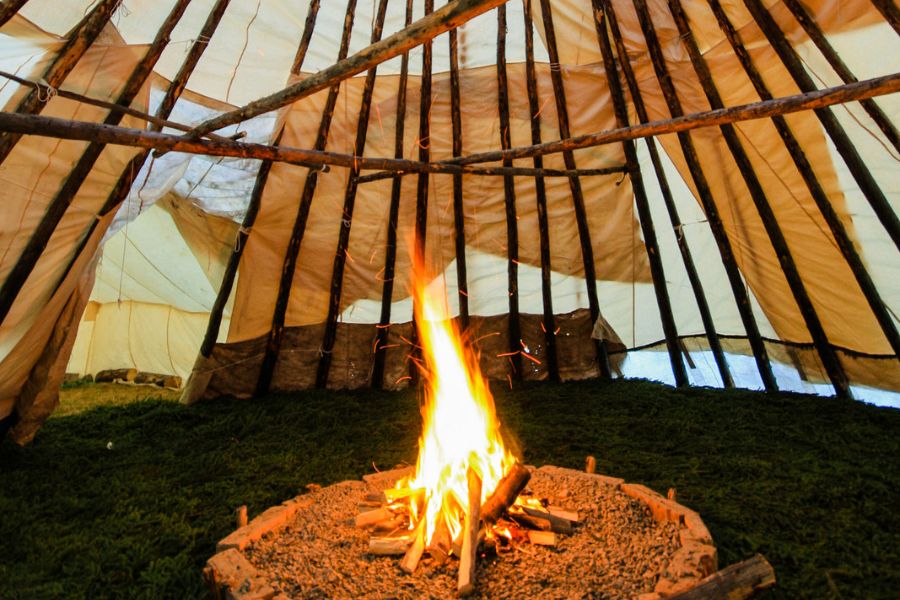 Inside view of a tipi