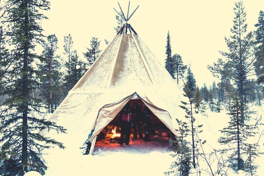 Tipi tent holding up to the elements