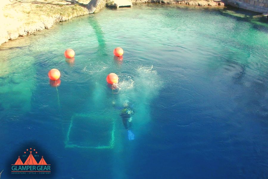 Santa Rosa Blue Hole is a gorgeous RV watering hole and a favorite of divers.