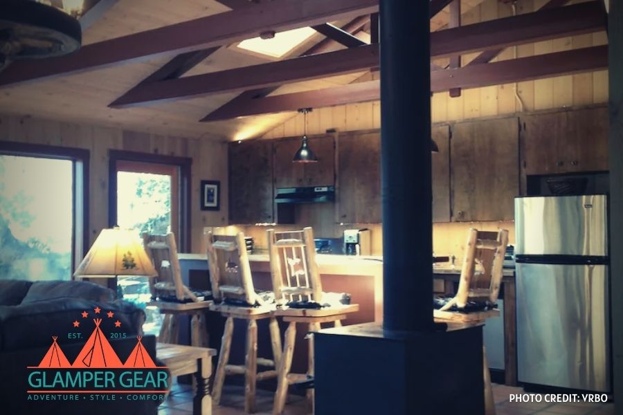 Wood Burning Stove inside the Cozy Cabin