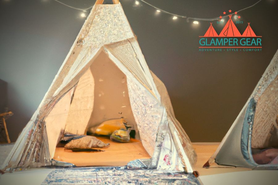 Decorated Glamping Tents for an Indoor Kids Glamping Birthday Party