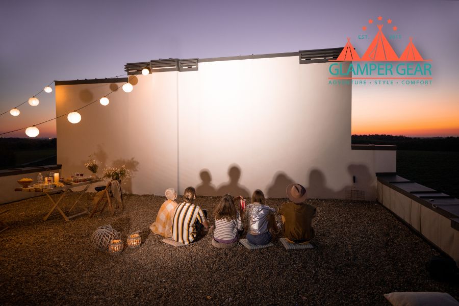 Outdoor Movie Night for a Glamping Party