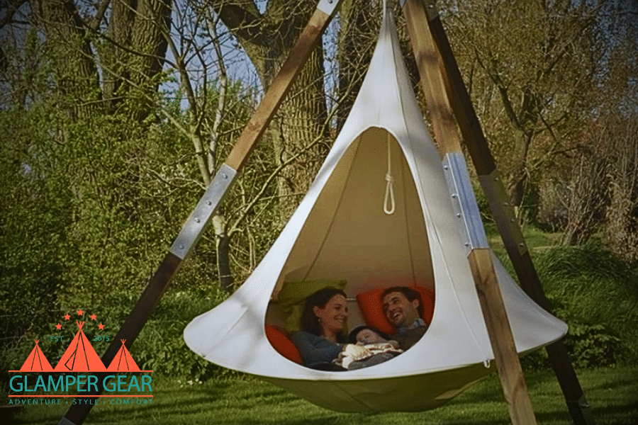 Hanging Tent with Family Inside