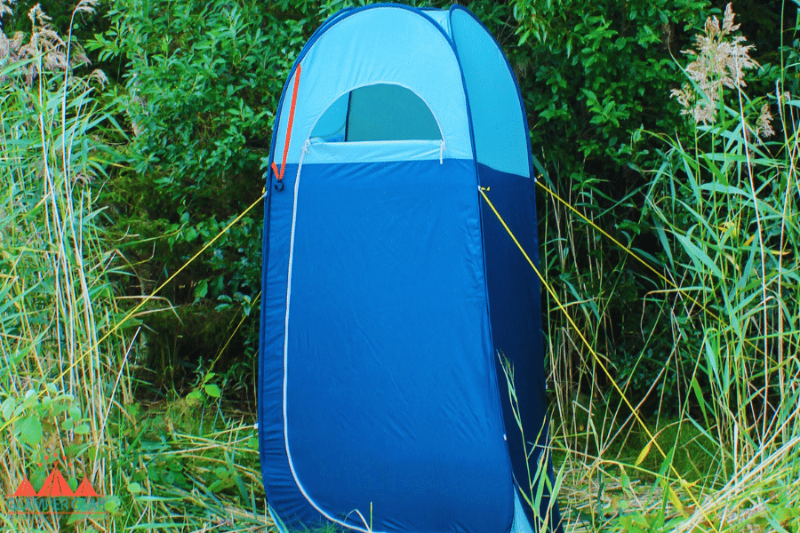 Camp Shower Tent in the Woods