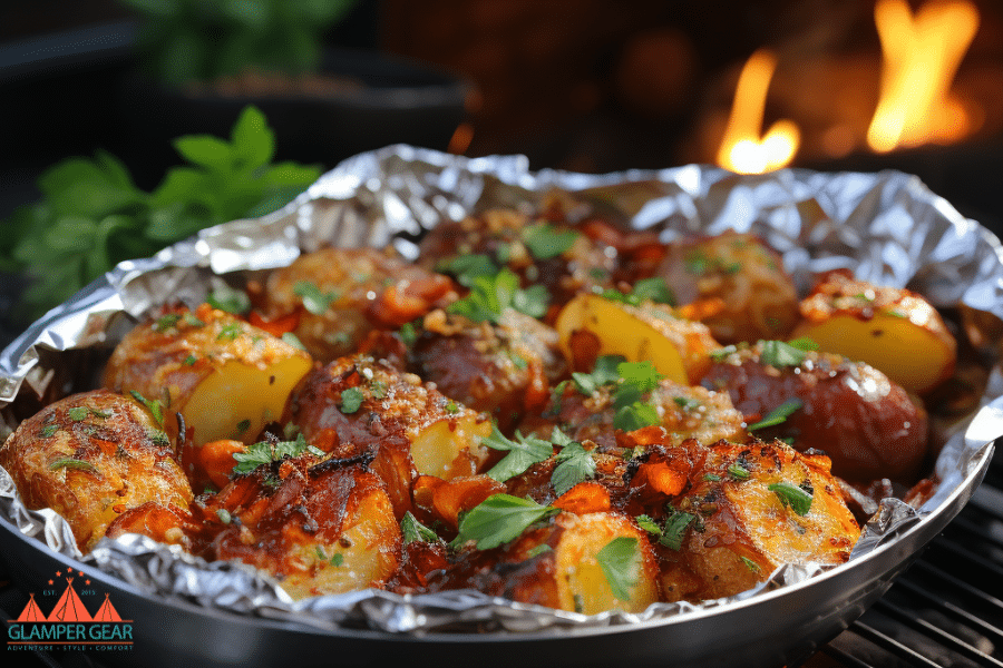 Cheesy Bacon Foil Packet Potatoes