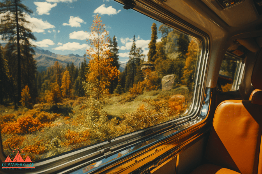 Opened RV Window on Hot Day in the Mountains