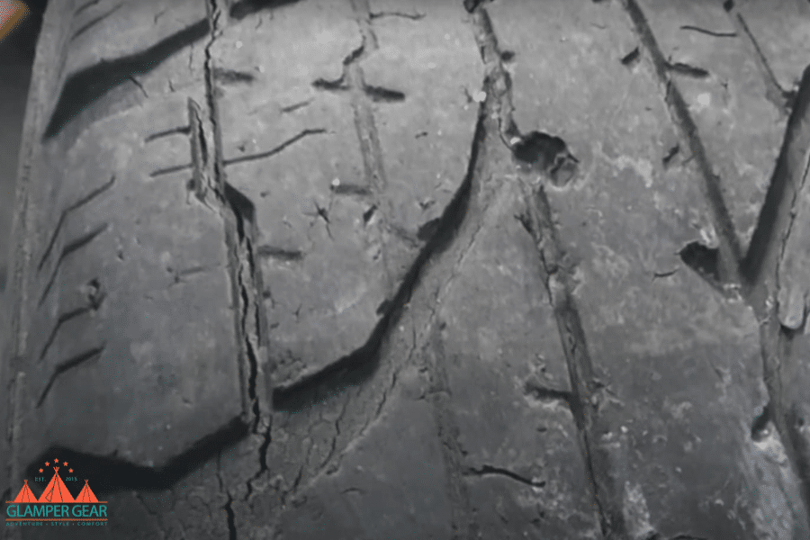 Tire Tread on Dry Rot Tire