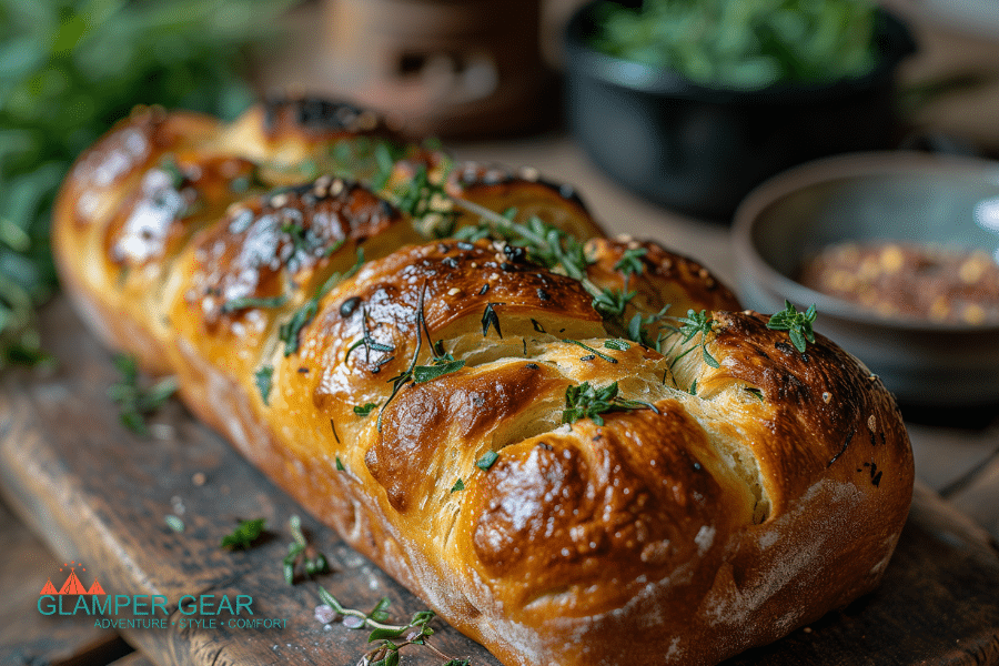 Rustic Garlic Herb Campfire Bread