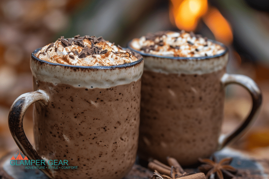 Hot Chocolate Next to Campfire