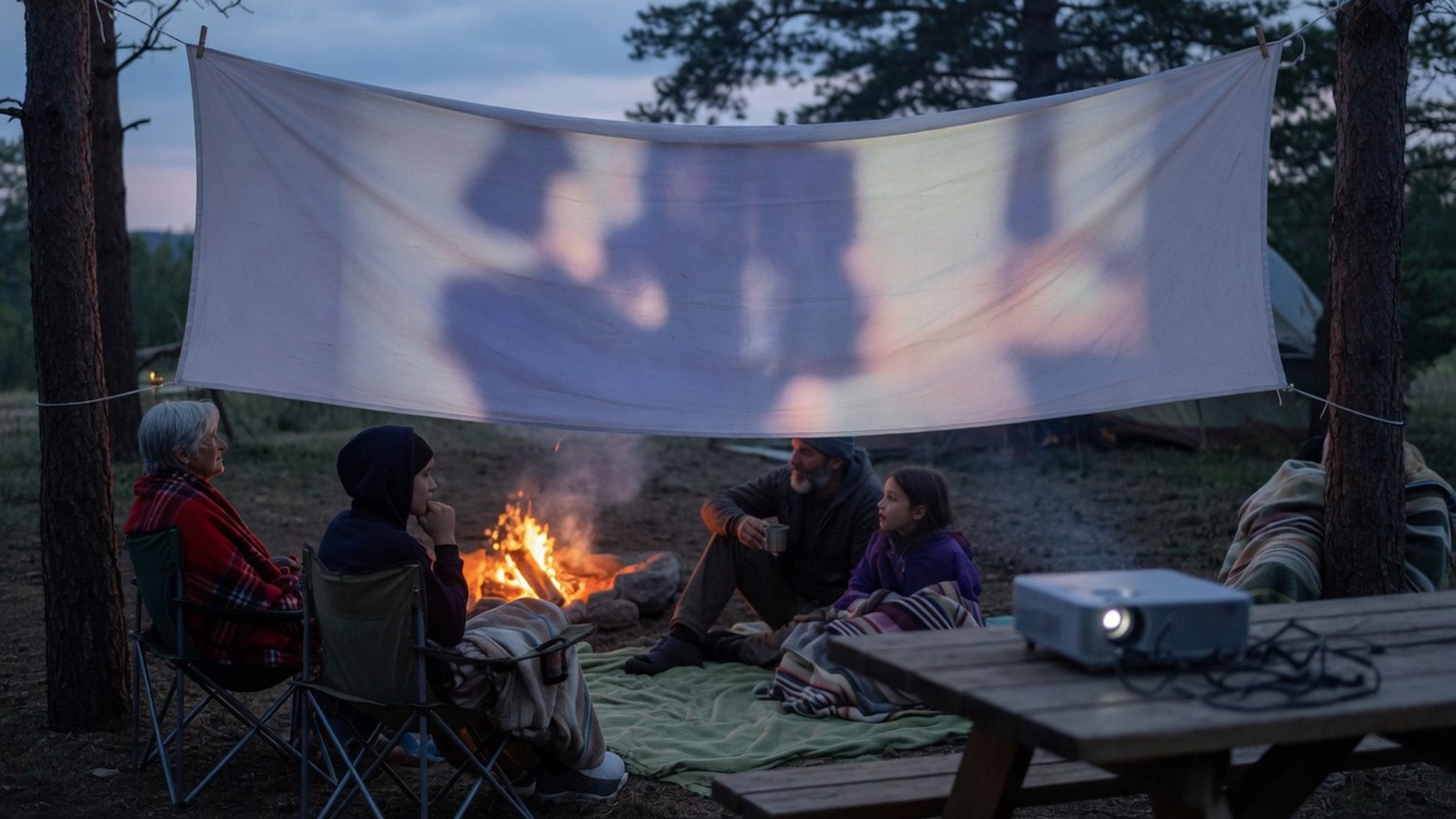 Campfire Movie Night: Set Up an Outdoor Screen at Camp